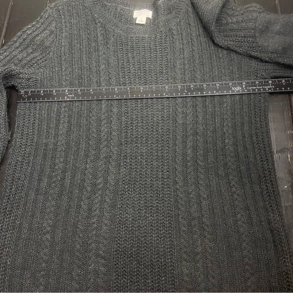 Caslon Gray Knitted Mohair Wool Blend Long Sleeve Sweater Size M Elbow Patch - Picture 5 of 8